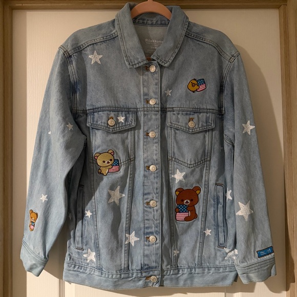 Rilakkuma | 20th Anniversary USA Tour Jean Denim Jacket with Patches Small - Picture 2 of 5